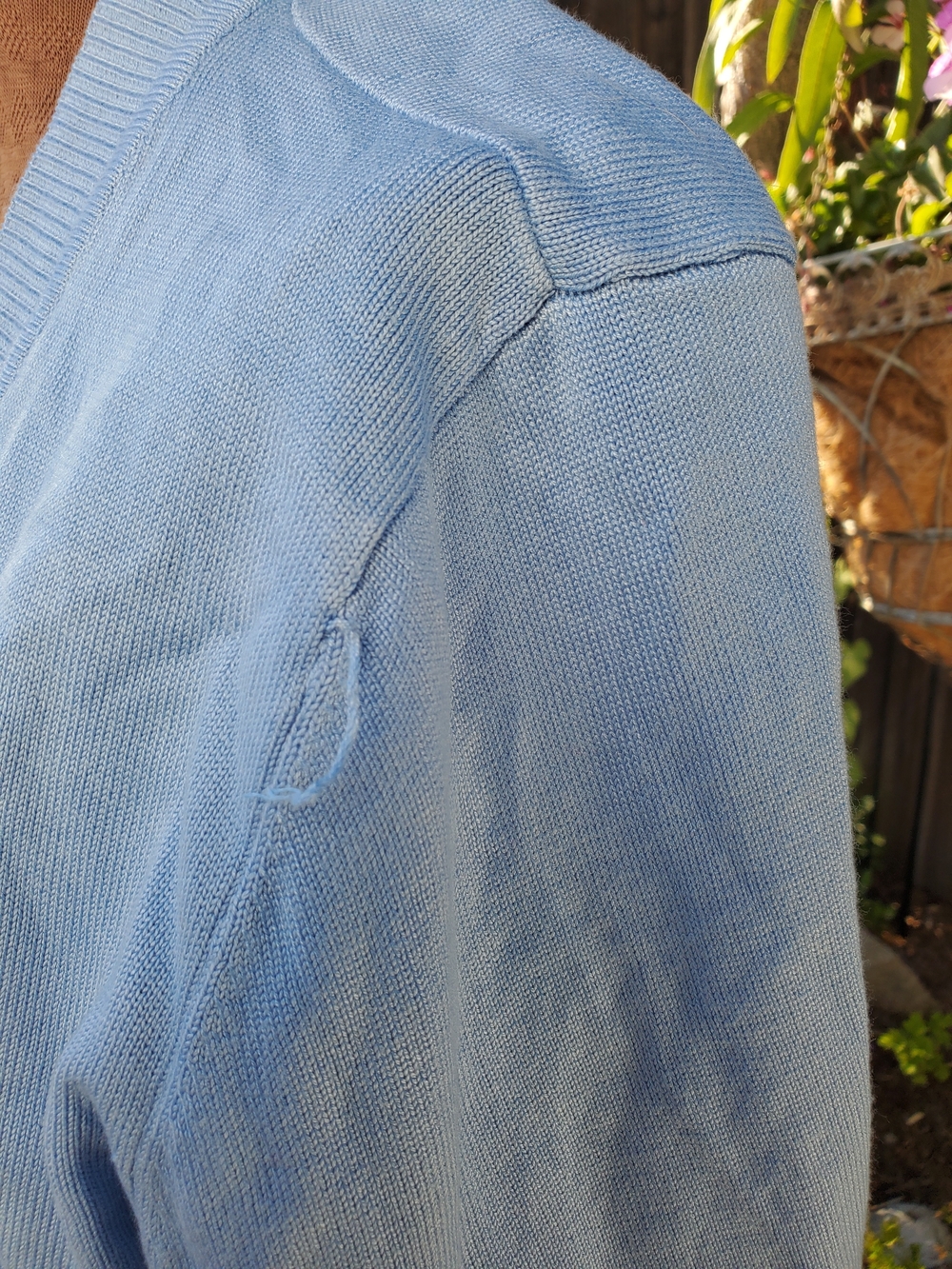 Classic Light Blue Cropped Open-Front Cardigan - Picture 4 of 8